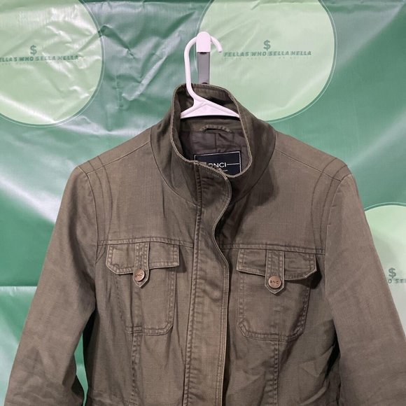 BNCI By Blank Noir Size Medium Jacket Olive Green - VGUC - Picture 3 of 9